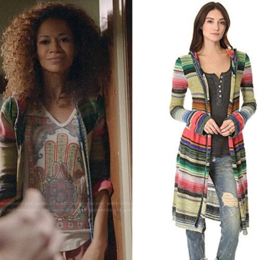 AsSeenOnTV The Fosters Lena Adams Sherri Saum Free People Serape Striped Duster